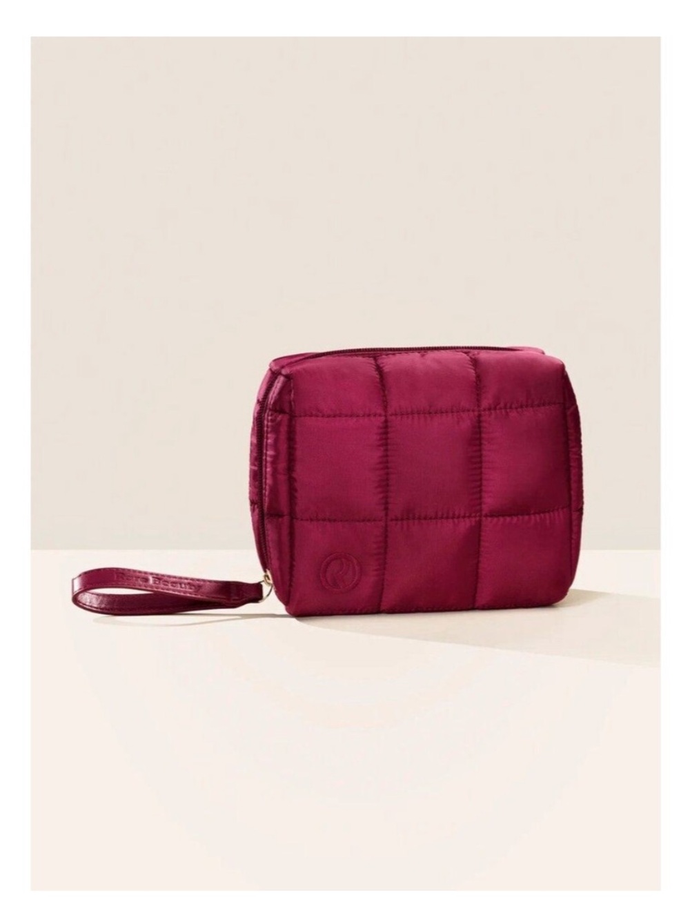 Rare Beauty Quilted Wristlet Pouch in Deep Berry
